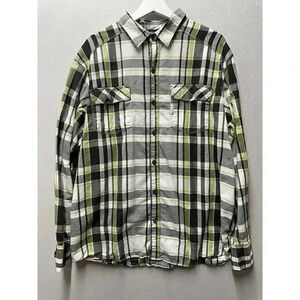 Columbia Sportswear Men's XL Long Sleeve Green Plaid‎ Shirt Casual Outdoor Wear